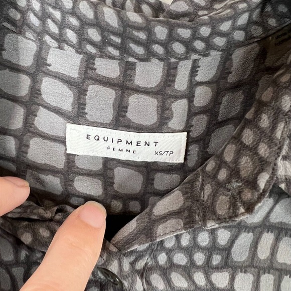 Equipment Women's Geometric Lucida Shift Dress Professional Gray Animal Print XS - Picture 5 of 10